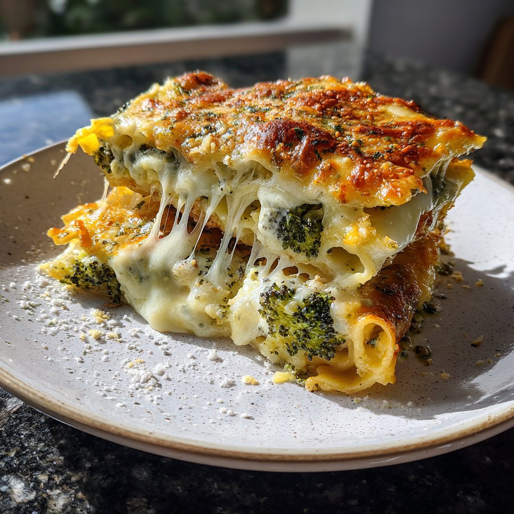 Nudelauflauf mit Brokkoli und Käse