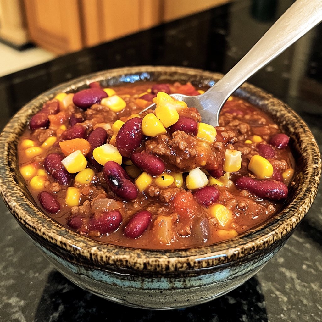 Chili sin Carne mit Mais