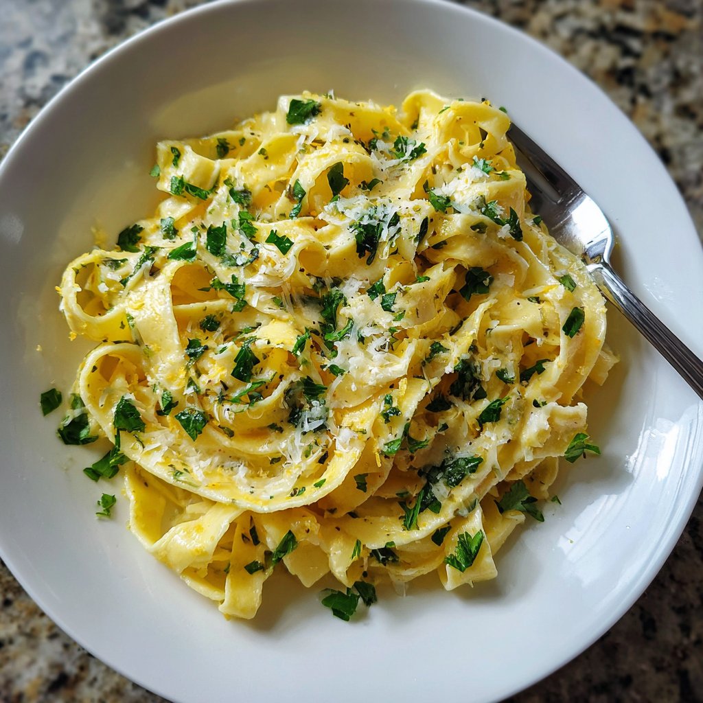 Tagliatelle mit Zitronen-Sahne-Sauce