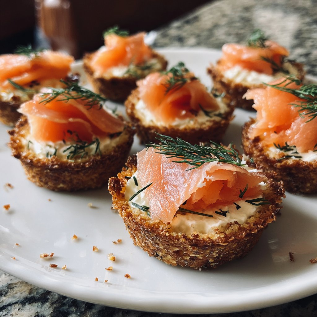 Canapés mit Frischkäse und Lachs