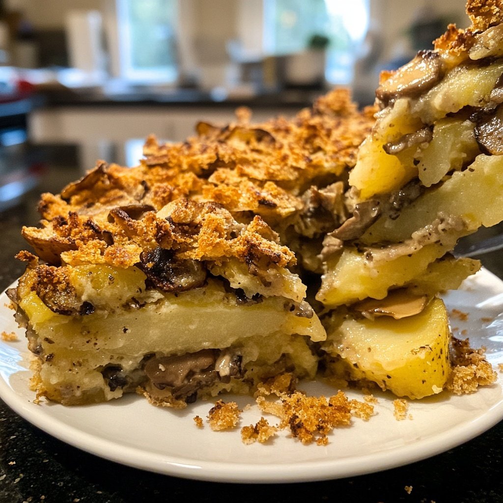 Kartoffelauflauf mit Pilzen
